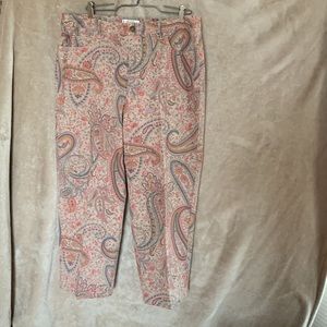 Talbots Paisley Stretch Crop Pants 12P (Never Worn with Tag)